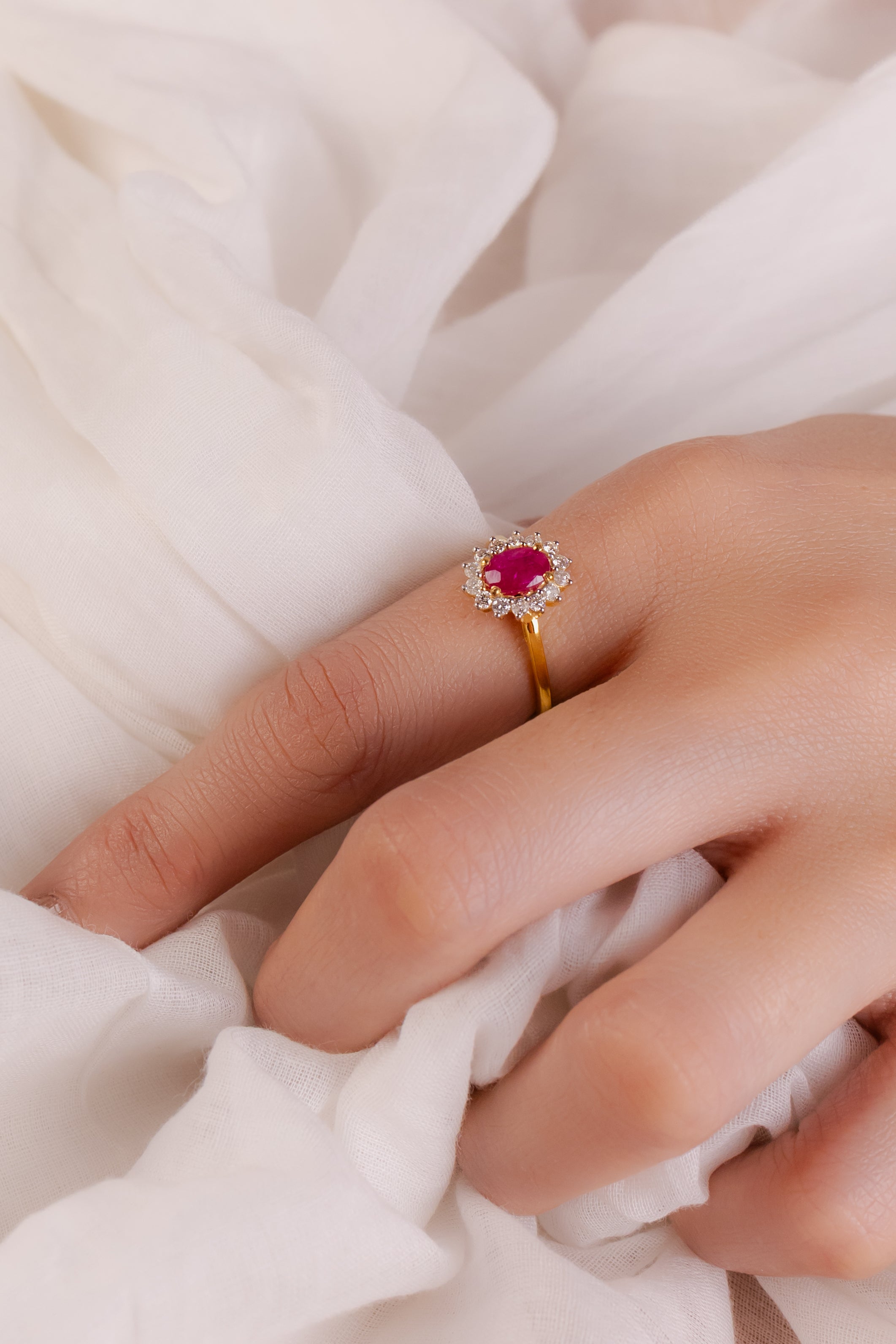 4K GOLD DAINTY RUBY RING