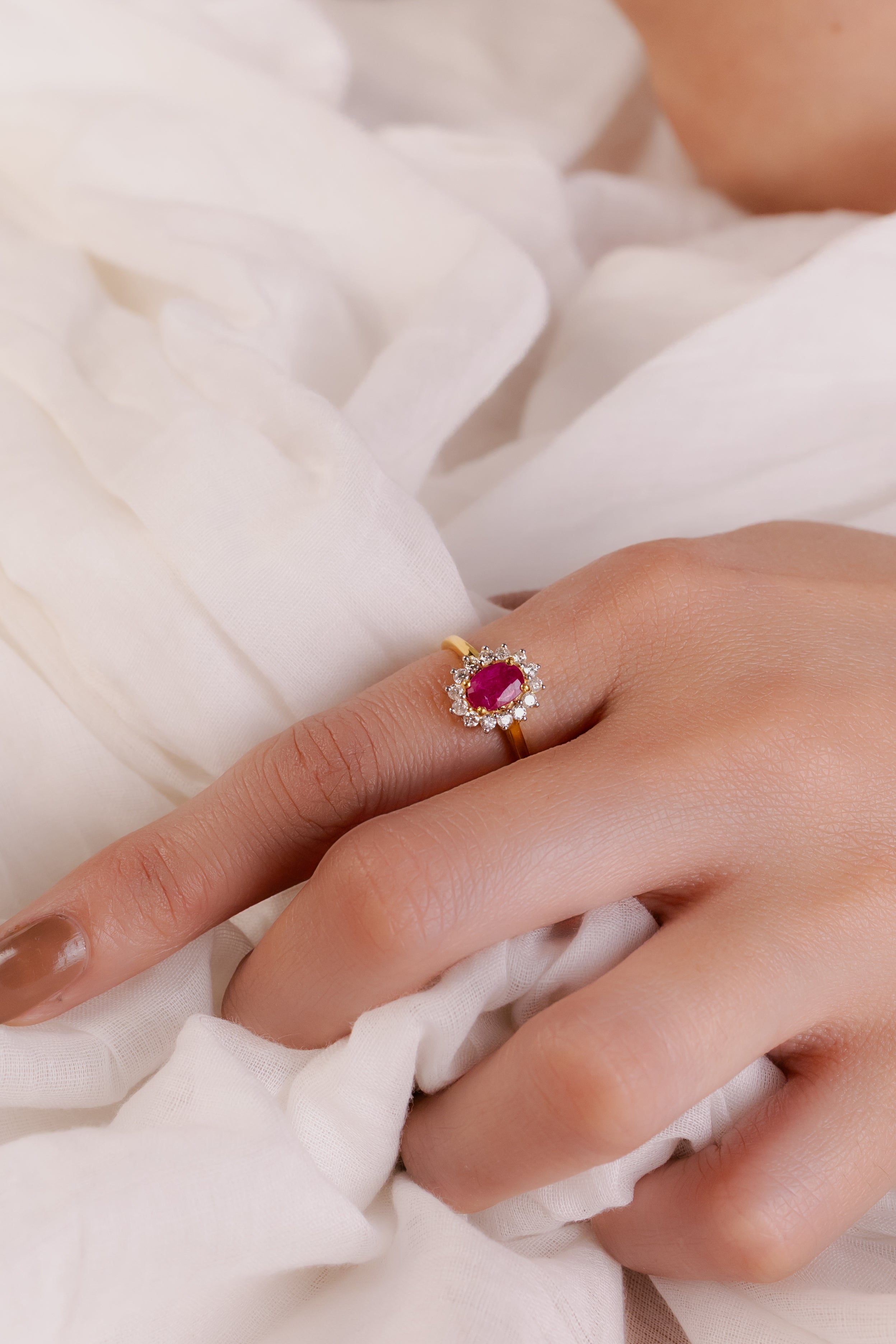 4K GOLD DAINTY RUBY RING