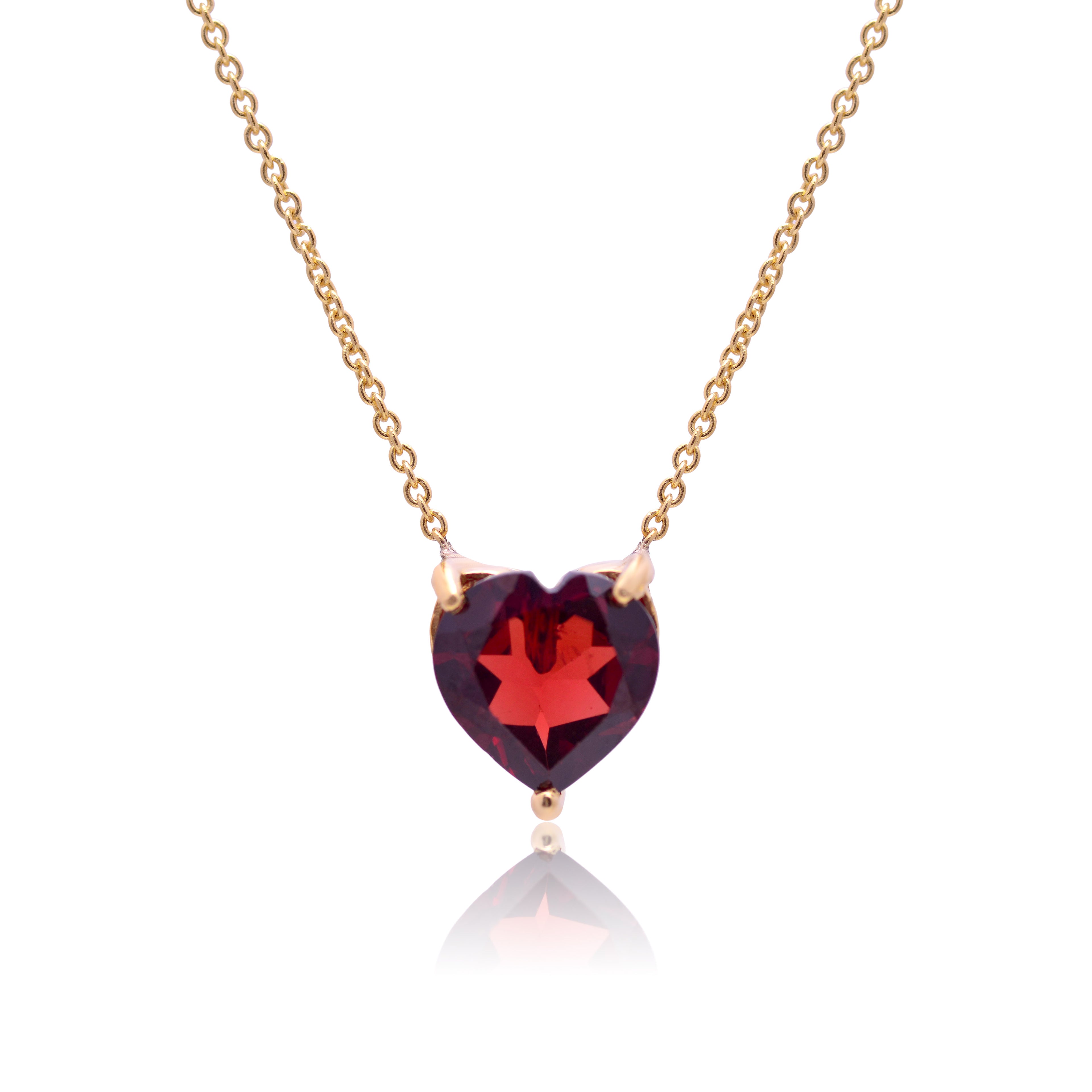 4K GOLD VALENTINE GARNET NECKLACE
