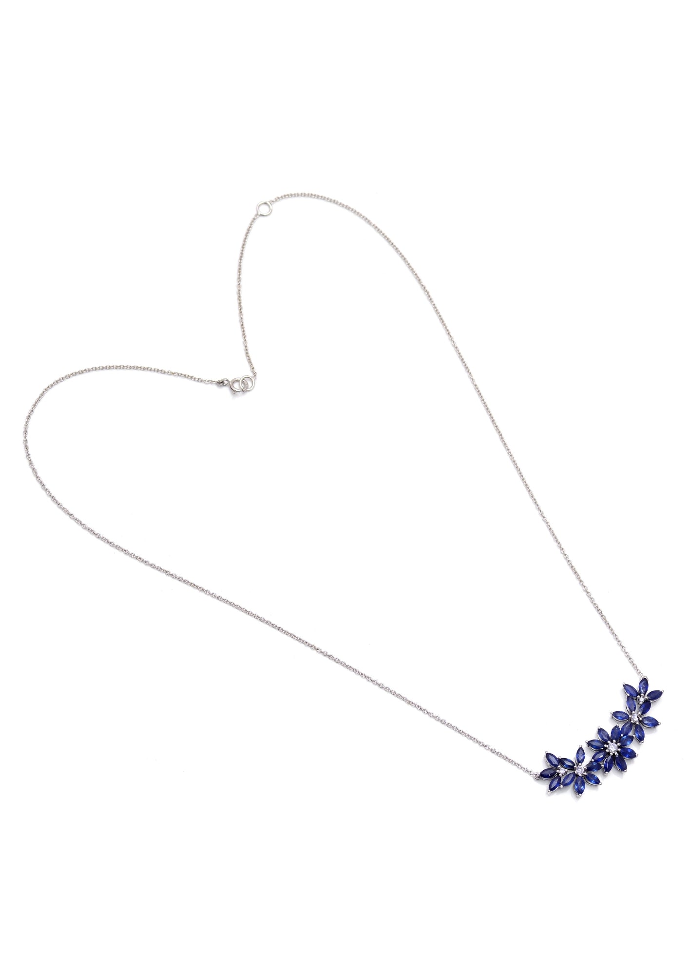 4K GOLD BLUE LILY NECKLACE