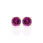 4K GOLD DAINTY GARNET STUDS
