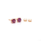 4K GOLD DAINTY GARNET STUDS