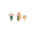 4K GOLD EMERALD BUD STUDS