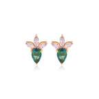 4K GOLD EMERALD BUD STUDS